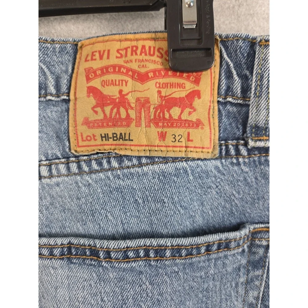 Levis‎ Hi Ball Patchwork Two Tone Jeans 32x30 Stretch Taper Boho Retro Grunge